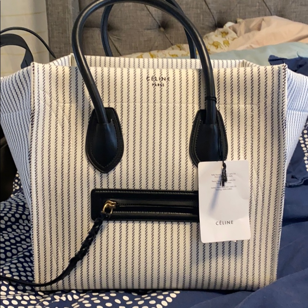 NWT Celine phantom navy and white